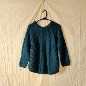 ZARA Knit Turquoise Knit Chunky Sweater